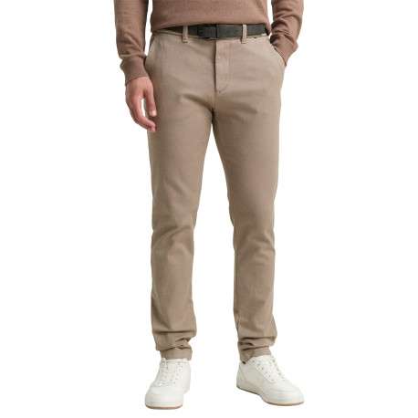 Pantalon Chino Traveler en coton beige uni avec une coupe slim - Image 2