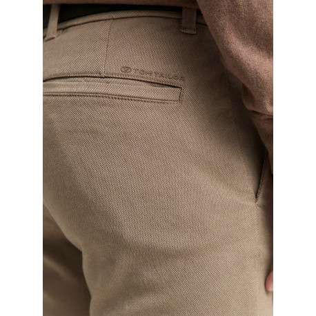 Pantalon Chino Traveler en coton beige uni avec une coupe slim - Image 4