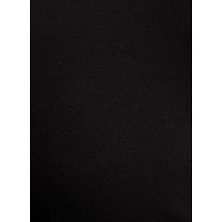 T-shirt noir uni à coupe ajustée avec un col rond en dentelle - Image 2