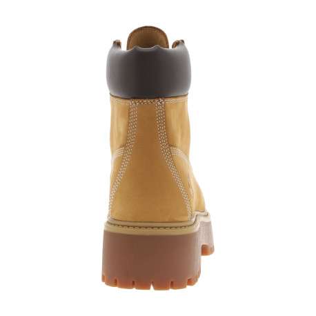 Bottines en cuir nubuck miel à talon plat et à lacets ronds bicolores - Image 4