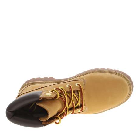 Bottines en cuir nubuck miel à talon plat et à lacets ronds bicolores - Image 5