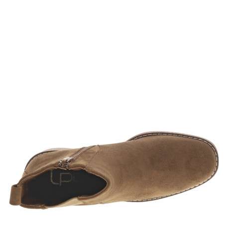 Boots camel à talon décroché moyen avec un zip et un soufflet élastiqué - Image 5