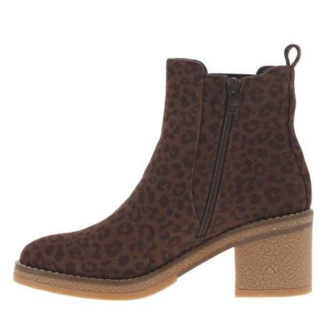 Boots léopard à talon décroché moyen avec un zip et un soufflet élastiqué - Image 3