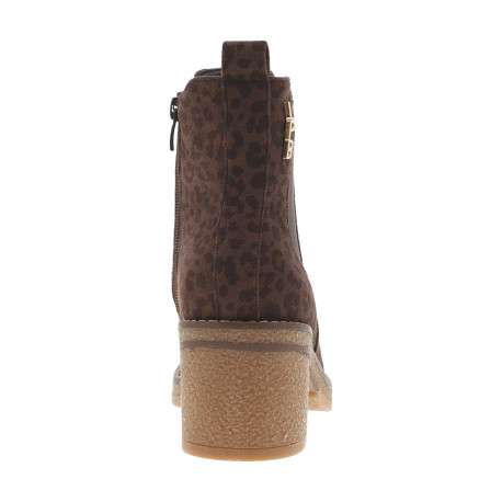Boots léopard à talon décroché moyen avec un zip et un soufflet élastiqué - Image 4