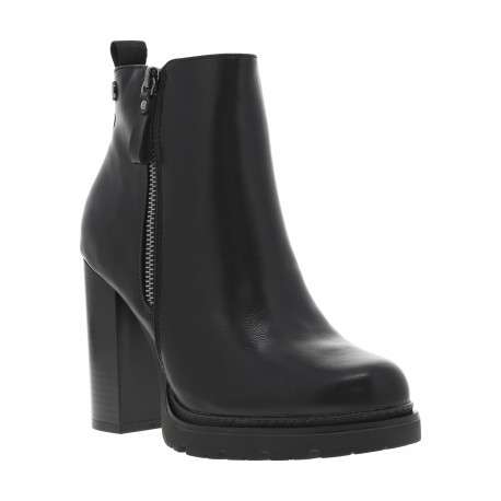 Boots noires avec un talon décroché haut et un zip de chaque côté - Image 2