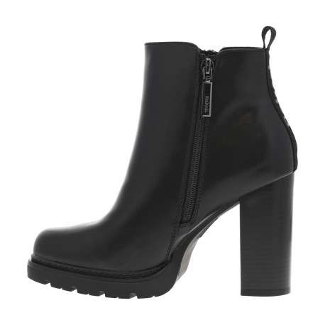 Boots noires avec un talon décroché haut et un zip de chaque côté - Image 3