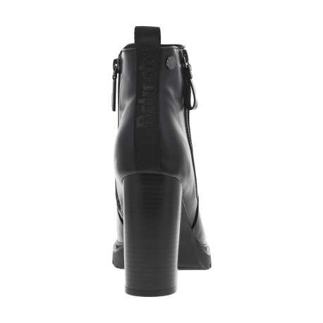 Boots noires avec un talon décroché haut et un zip de chaque côté - Image 4