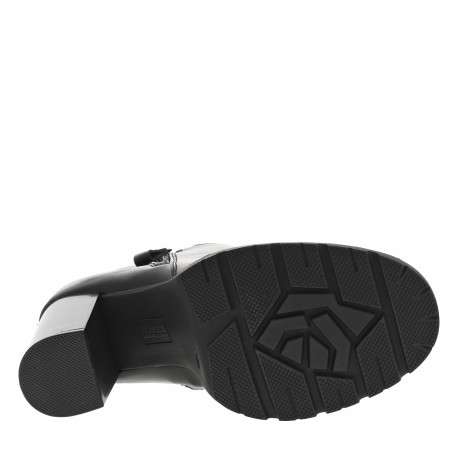 Boots noires avec un talon décroché haut et un zip de chaque côté - Image 6
