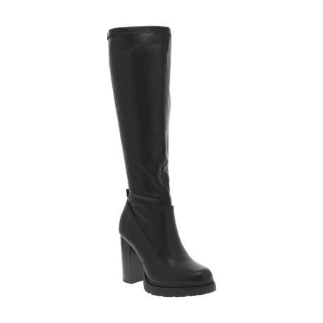 Bottes noires à talon décroché haut et à zip avec une semelle crantée - Image 2