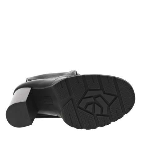 Bottes noires à talon décroché haut et à zip avec une semelle crantée - Image 6