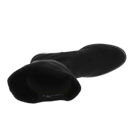 Bottes femme midi noires avec effet velours et talons plat - Image 5