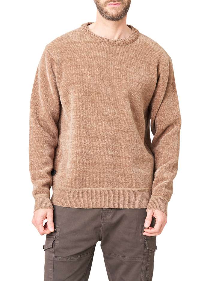 Pull beige uni avec une...