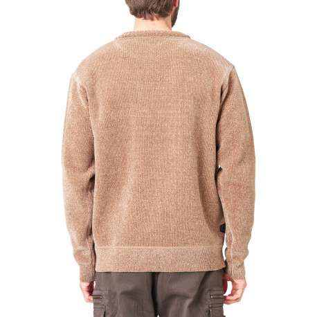 Pull beige uni avec une coupe droite et des manches longues - Image 2