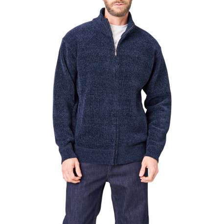 Gilet marine uni avec une coupe droite et des manches longues