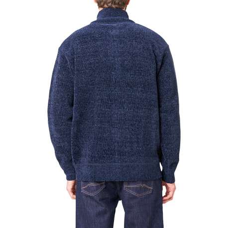 Gilet marine uni avec une coupe droite et des manches longues - Image 2