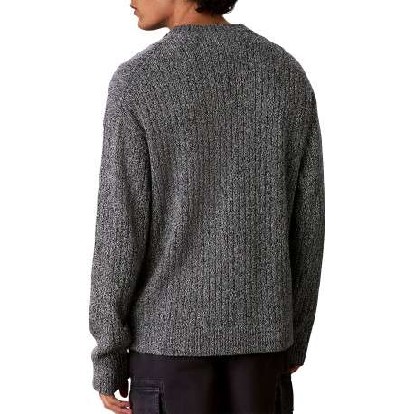 Pull en coton gris à coupe droite pourvu d'un col rond ras-du-cou - Image 3