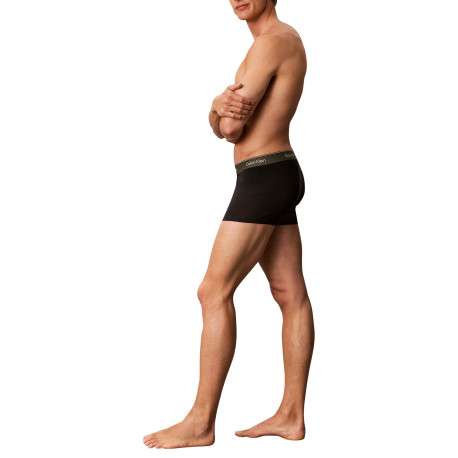 Lot de 5 boxers en coton noirs pourvus d'une taille élastiquée - Image 4