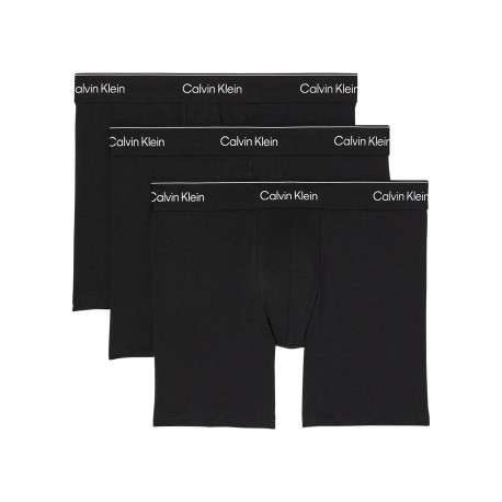 Lot de 3 boxers longs en coton noirs pourvus d'une taille élastiquée