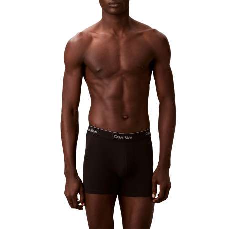 Lot de 3 boxers longs en coton noirs pourvus d'une taille élastiquée - Image 2