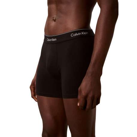 Lot de 3 boxers longs en coton noirs pourvus d'une taille élastiquée - Image 5