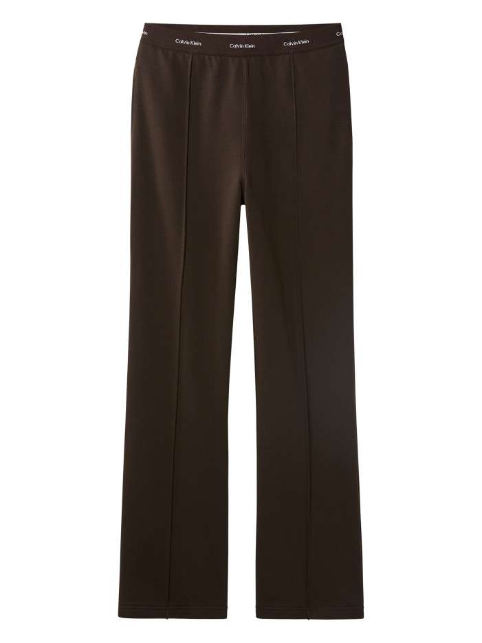 Pantalon en coton marron à...