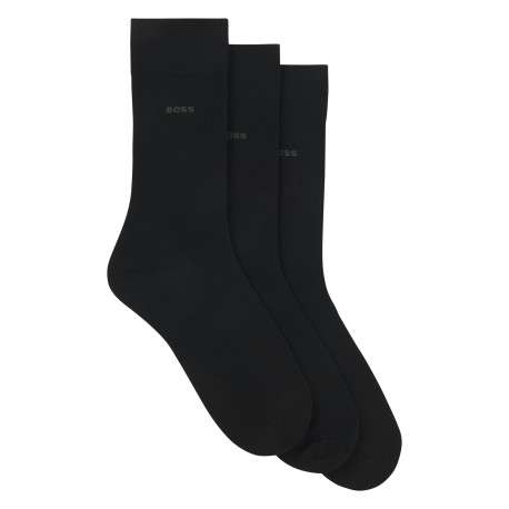 Lot de 3 paires de chaussettes hautes en coton mélangé noires