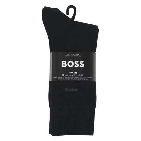 Lot de 3 paires de chaussettes hautes en coton mélangé noires - Image 3