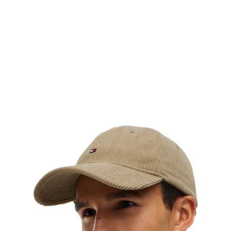 Casquette beige en velours côtelé ornée du logo avec une fermeture strapback - Image 4