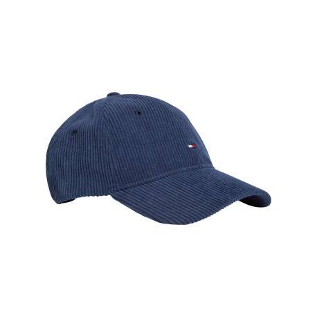 Casquette bleue en velours côtelé ornée du logo avec une fermeture strapback