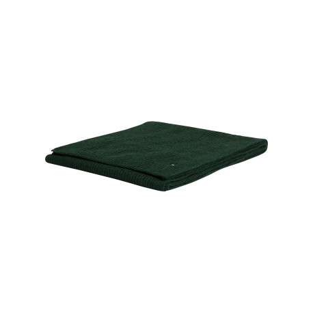 Écharpe vert sapin en maille côtelée de coton biologique ornée du logo drapeau - Image 2