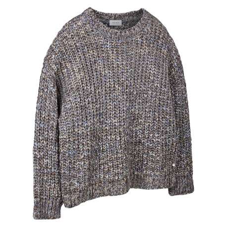 Pull multicolore en maille tressée avec un col rond et des manches longues - Image 2