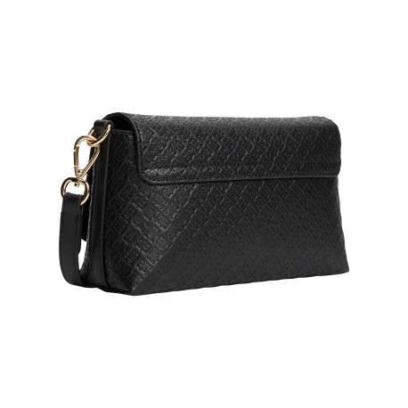 Sac pochette noir à bandoulière orné d'un motif monogramme embossé - Image 2