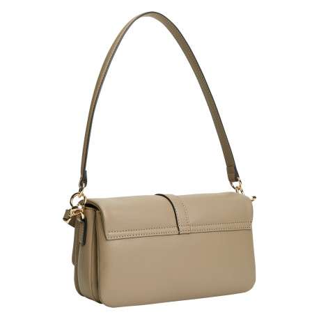 Sac à bandoulière beige agrémenté d'un revêtement synthétique grainé - Image 2