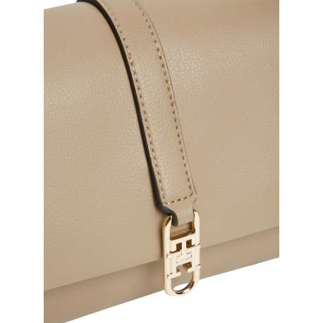 Sac à bandoulière beige agrémenté d'un revêtement synthétique grainé - Image 4