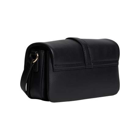 Sac à bandoulière noir agrémenté d'un revêtement synthétique grainé - Image 2