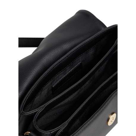 Sac à bandoulière noir agrémenté d'un revêtement synthétique grainé - Image 3