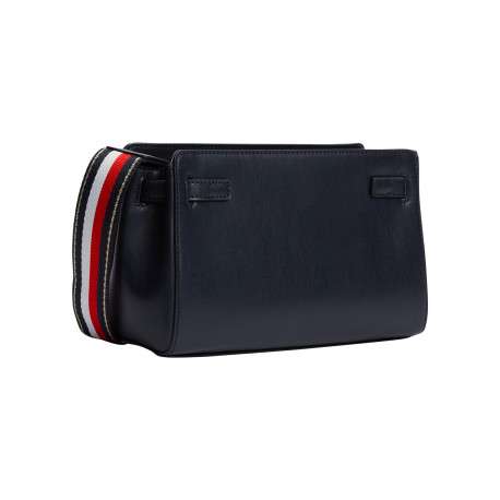 Sac bleu marine à bandoulière tricolore doté d'un revêtement synthétique - Image 2