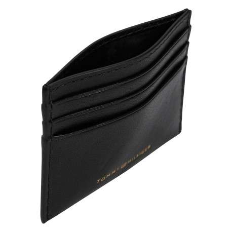 Porte-cartes noir en cuir orné d'une inscription logotée dorée - Image 3