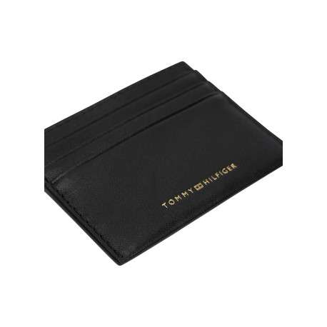 Porte-cartes noir en cuir orné d'une inscription logotée dorée - Image 4