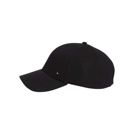 Casquette noire en laine mélangée ornée du logo brodé sur le flanc avant gauche