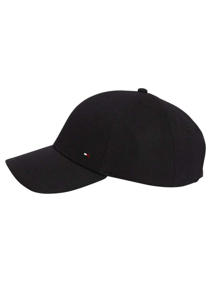 Casquette noire en laine mélangée ornée du logo brodé sur le flanc avant gauche