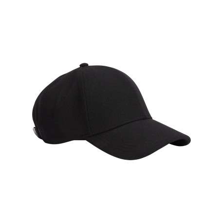 Casquette noire en laine mélangée ornée du logo brodé sur le flanc avant gauche - Image 3