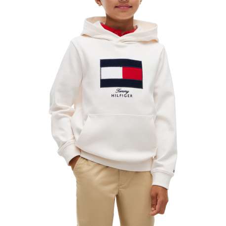 Sweat en coton biologique écru orné par un grand drapeau tricolore brodé - Image 3