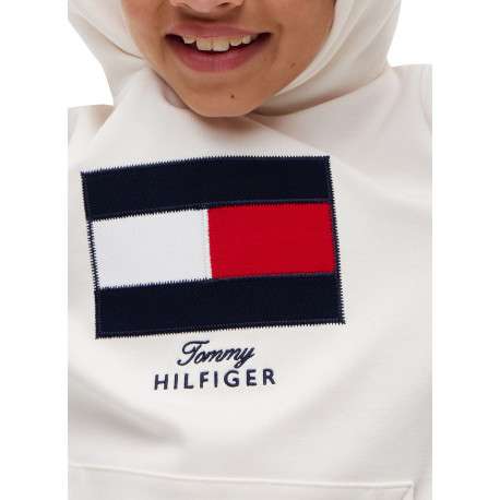Sweat en coton biologique écru orné par un grand drapeau tricolore brodé - Image 4