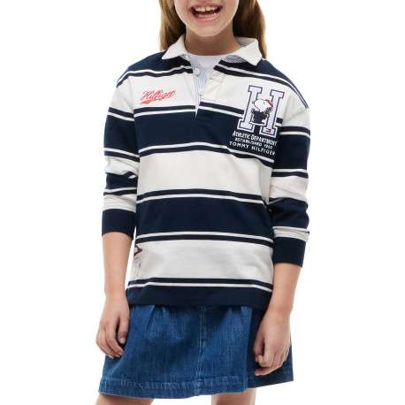 Polo vintage en coton blanc et bleu marine à larges rayures orné de Snoopy - Image 3
