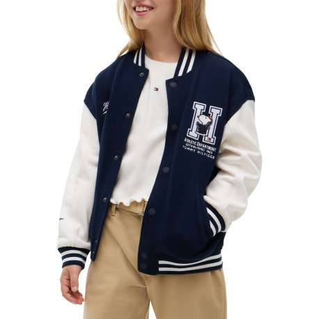 Blouson bomber en coton blanc et bleu marine pourvu d'une coupe large - Image 2