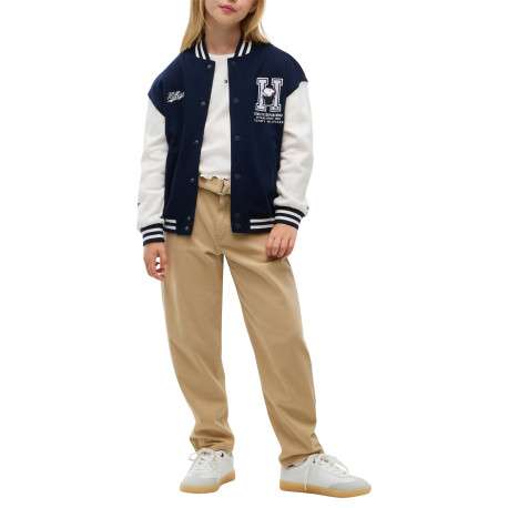 Blouson bomber en coton blanc et bleu marine pourvu d'une coupe large - Image 4