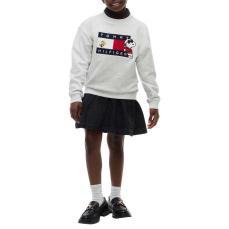 Sweat gris en coton agrémenté du drapeau logotypé et de Snoopy - Image 4