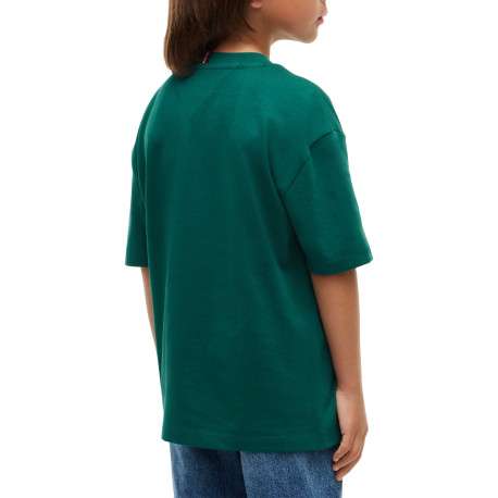 T-shirt vert forêt en coton à imprimé logotypé noir de style universitaire - Image 2
