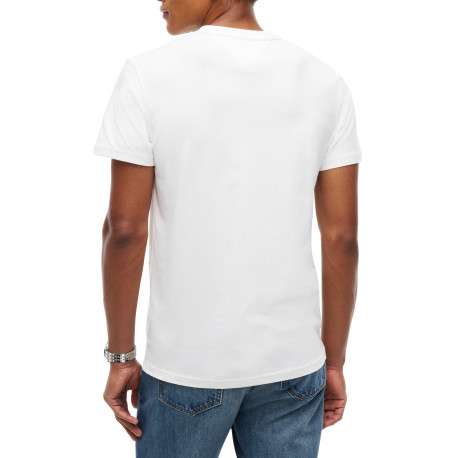 T-shirt en coton biologique blanc à coupe droite pourvu d'un col rond - Image 3